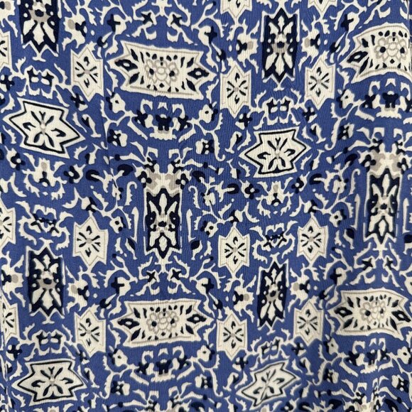 Chelsea & Theodore Square Neck Tiered Maxi Dress Size Medium Blue White Beachy - Picture 3 of 9